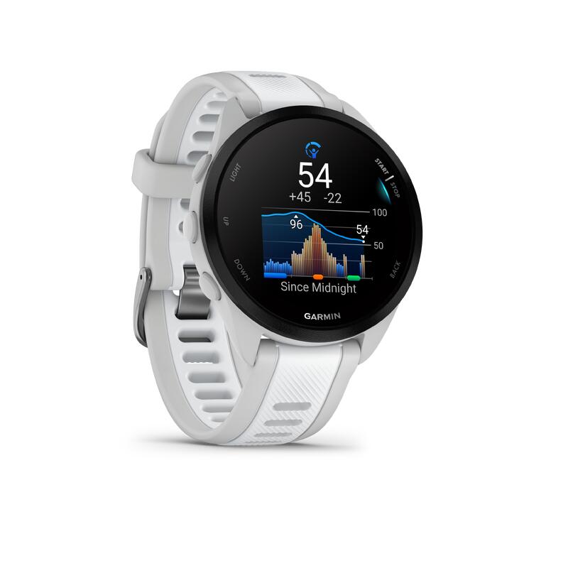 Ceas Smartwatch GPS Alergare Garmin Forerunner 165 Gri deschis/Alb