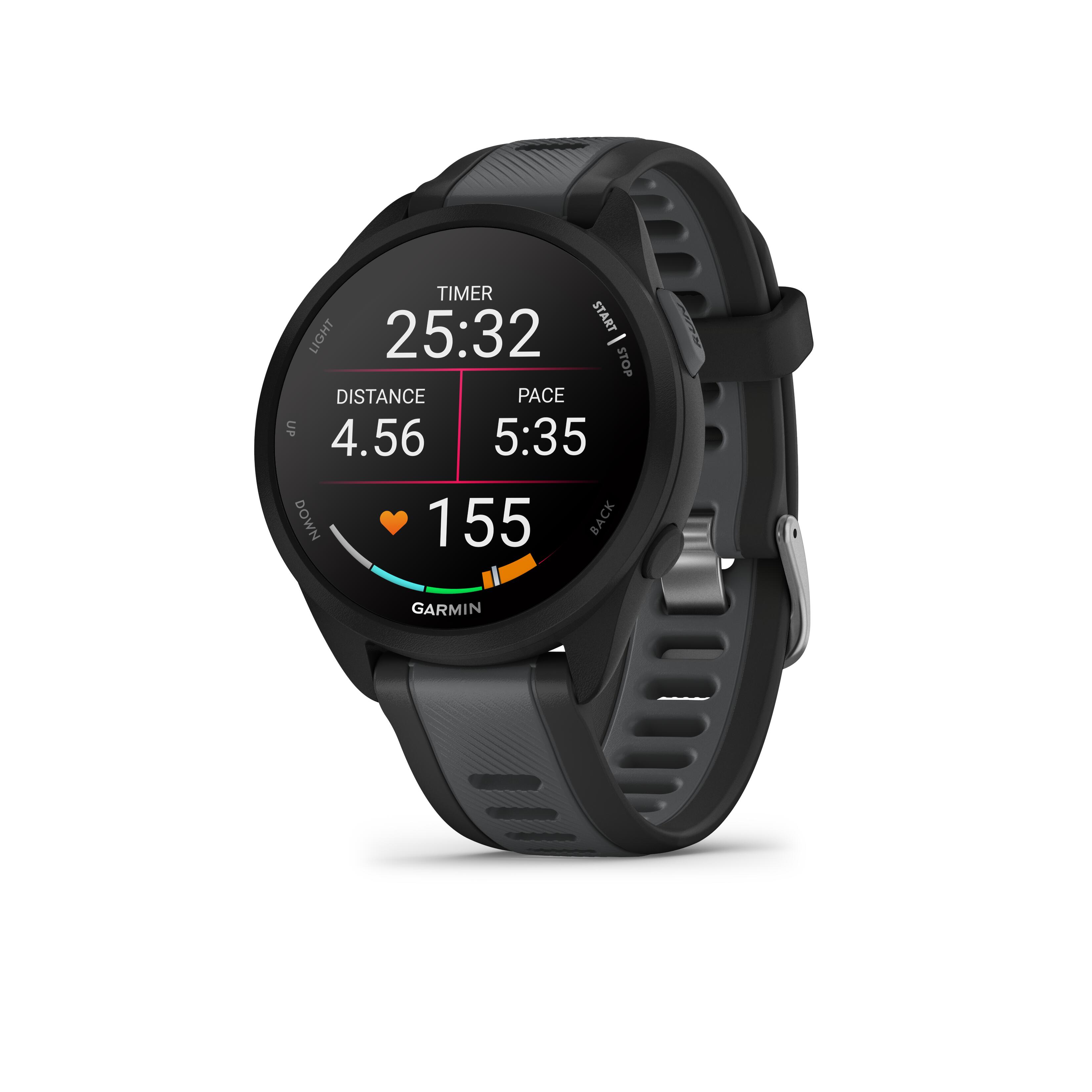 Connected GPS running watch GARMIN FORERUNNER 165 BLACK/DARK GREY