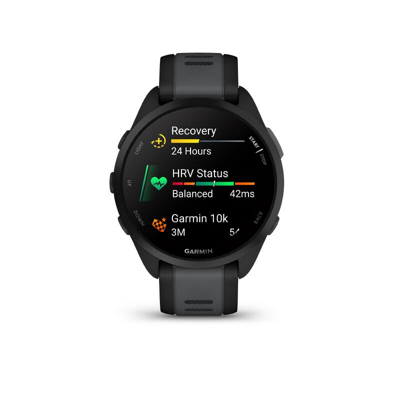 Ceas smartwatch GPS alergare GARMIN FORERUNNER 165 NEGRU/GRI ÎNCHIS