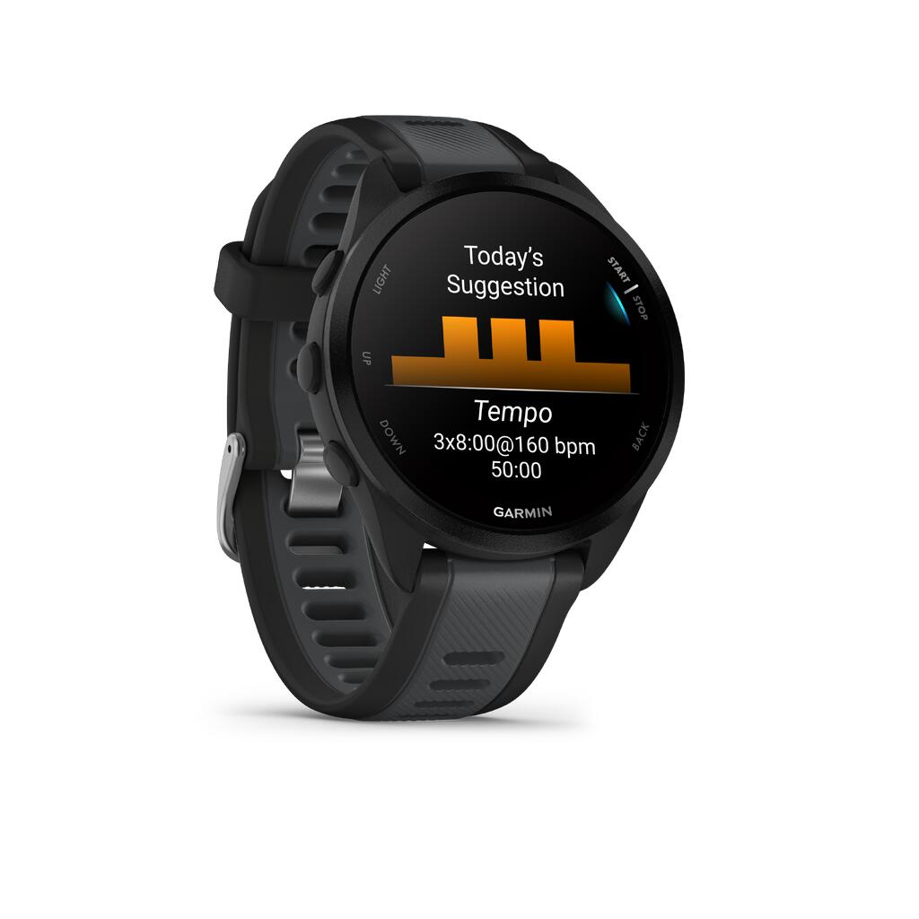 Inteligentné bežecké hodinky Forerunner 165 s GPS svetlosivo-biele