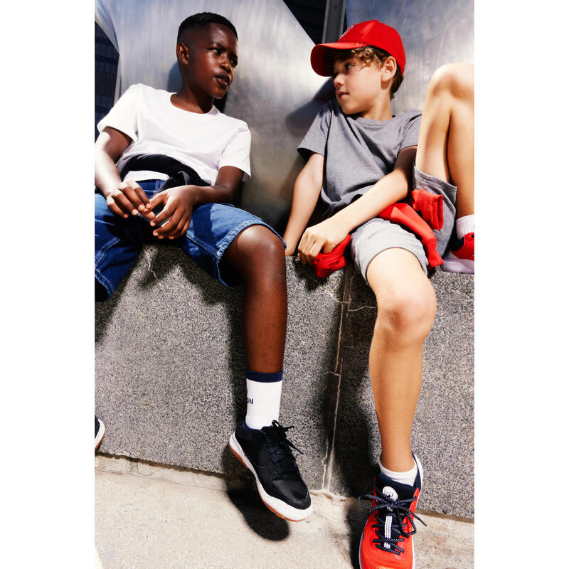 Çocuk Kırmızı Cırt Cırtlı ve Bağcıklı Spor Ayakkabı PLAYFUL FAST - Spor Eğitim