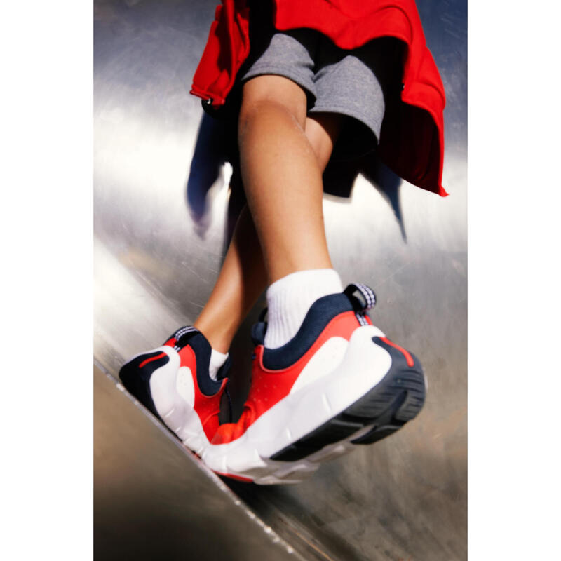 Çocuk Kırmızı Cırt Cırtlı ve Bağcıklı Spor Ayakkabı PLAYFUL FAST - Spor Eğitim