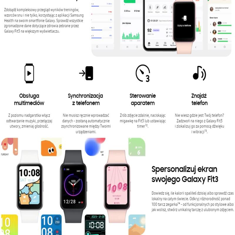 Smartband Samsung Galaxy Fit 3 Pink