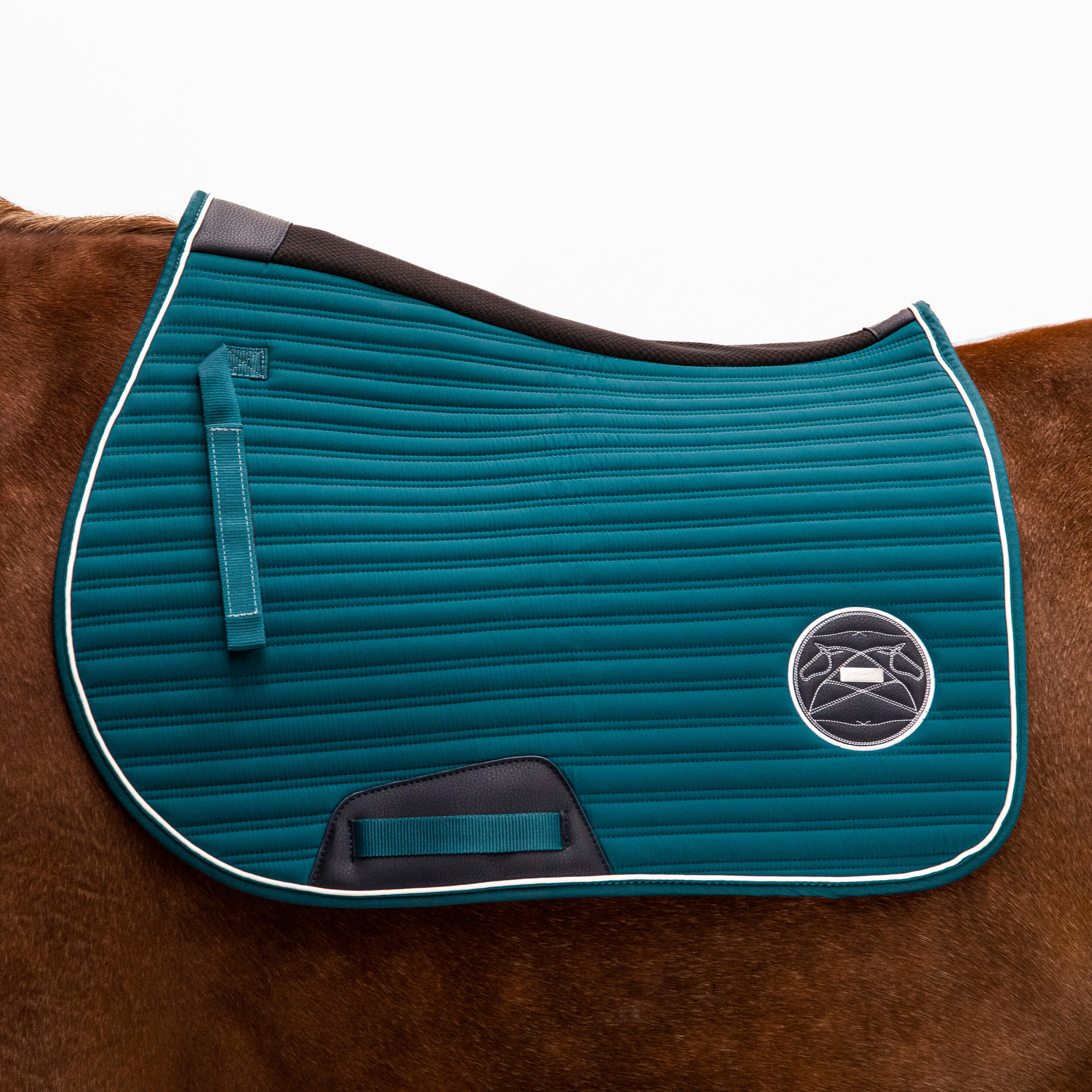 Horse Riding Saddle Cloth for Horse and Pony 900 - Petrol Blue 1/7