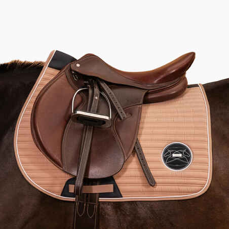 Horse Riding Saddle Cloth for Horse and Pony 900 - Beige/Nougat