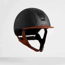 900 Horse Riding Helmet + Bag - Brown/Black
