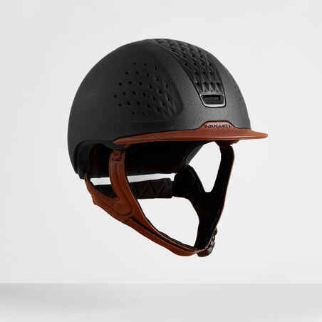 Adult/Kids' Horse Riding Helmet 900 + Bag - Brown/Black