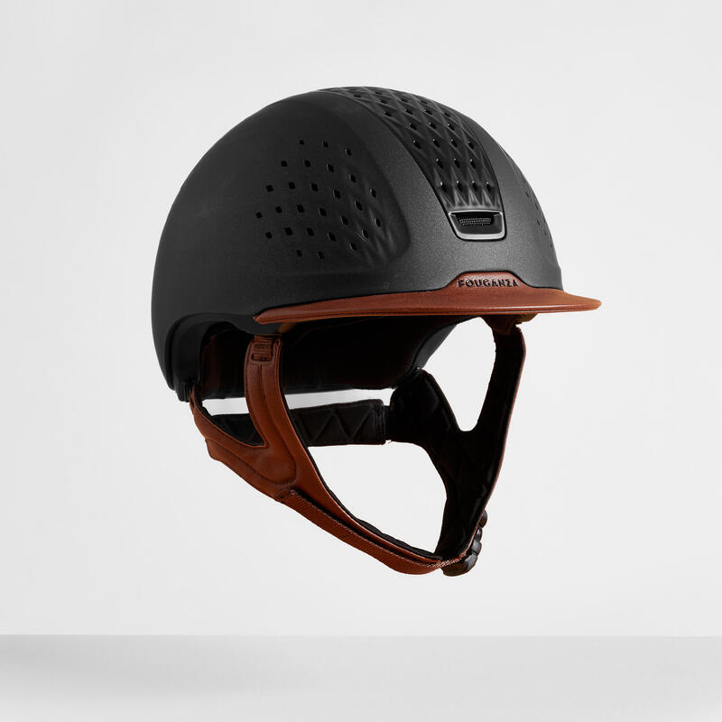 Casque équitation Adulte et Enfant - 900 marron/noir + sac