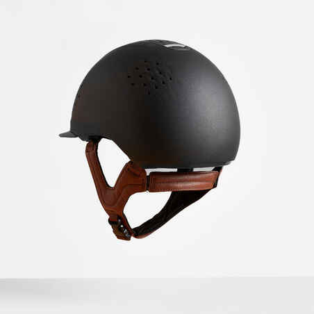 Adult/Kids' Horse Riding Helmet 900 + Bag - Brown/Black