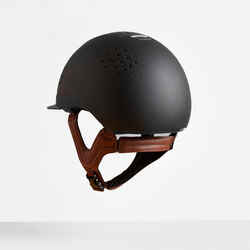 Adult/Kids' Horse Riding Helmet 900 + Bag - Brown/Black