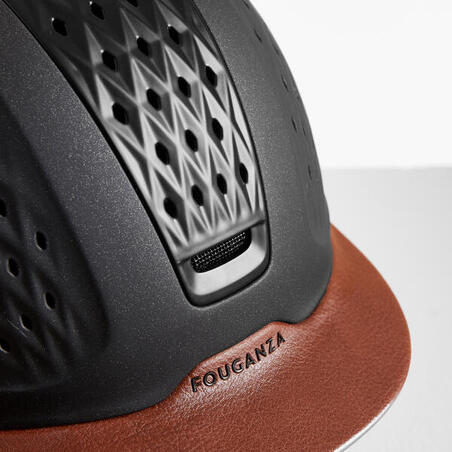 Шолом 900 для кінного спорту, з чохлом - Коричневий/Чорний