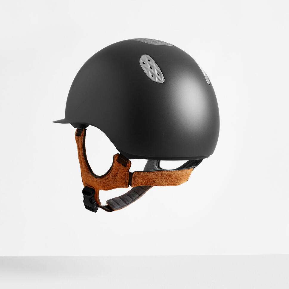 Kask jeździecki 520 szaro-brązowy thumbnail