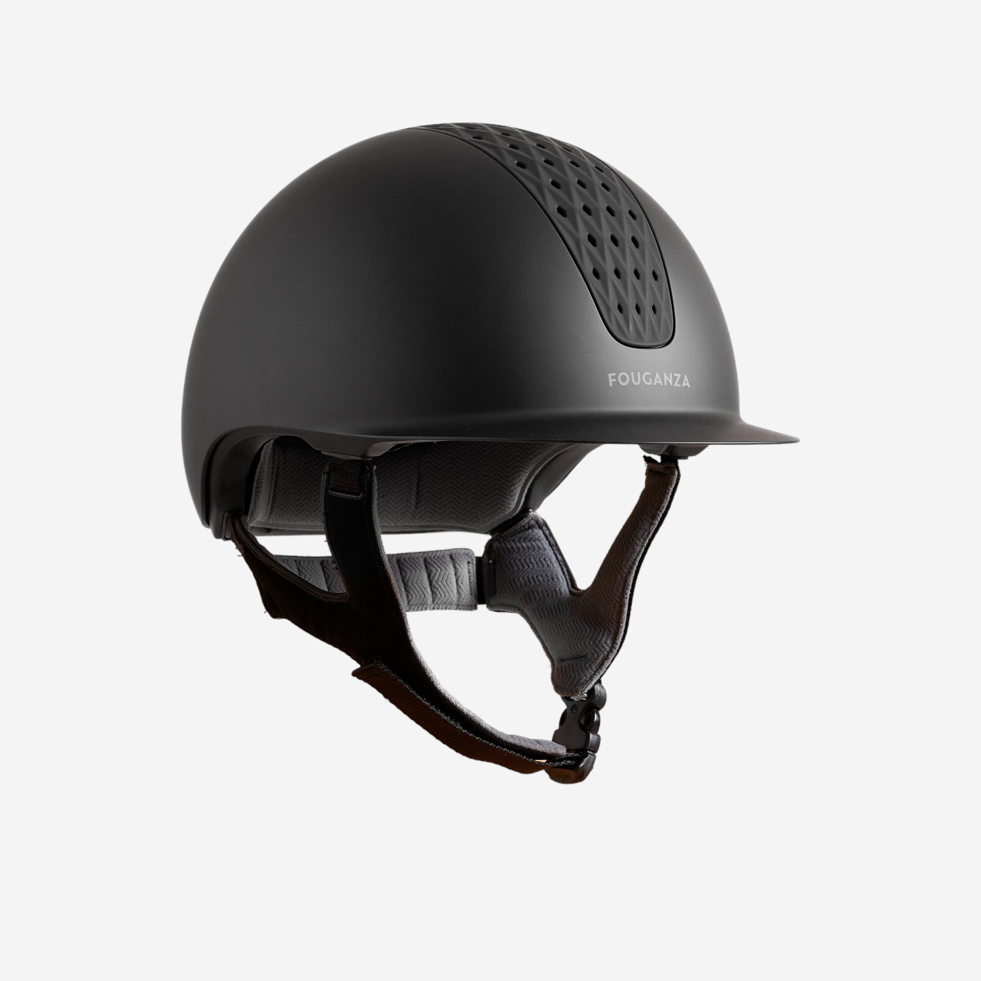 Adults'/Kids' Horse Riding Helmet 520 - Matte Black - FOUGANZA
