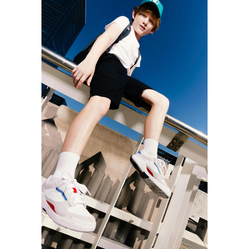 Sneakers bambino PLAYVENTURE CITY con lacci azzurro-bianco-rosso