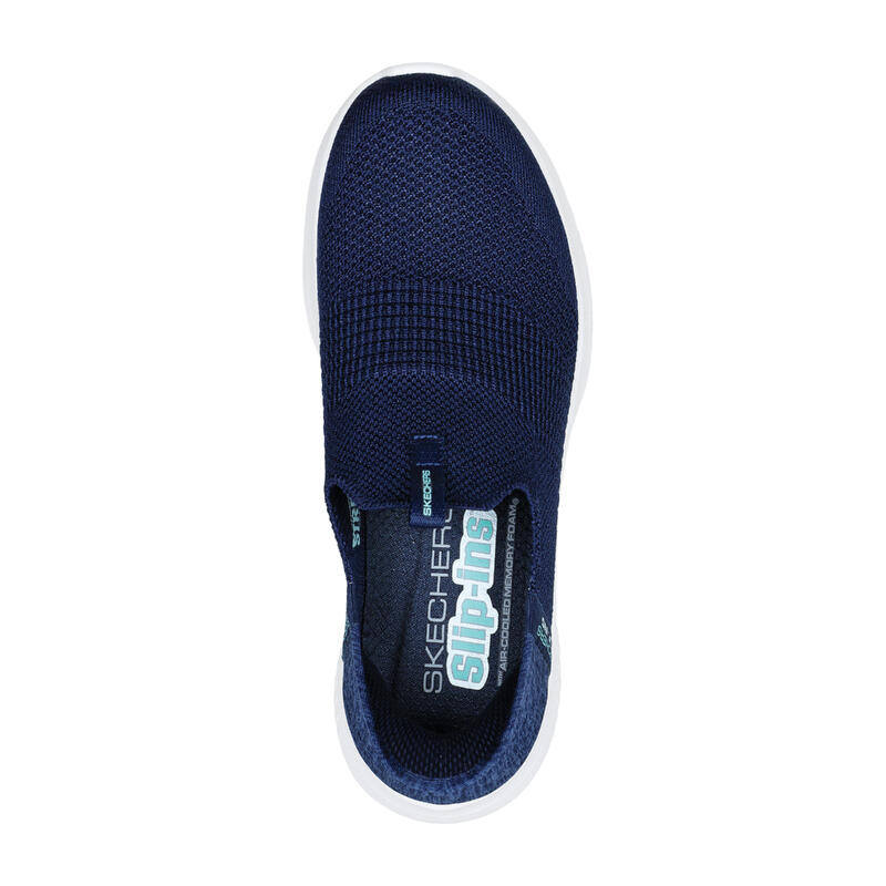 BASKETS DE MARCHE FEMME SKECHERS SLIP IN ULTRA FLEX NAVY