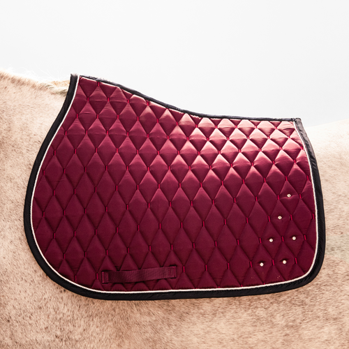 Tapis de selle équitation strass Cheval et Poney - 500 bordeaux