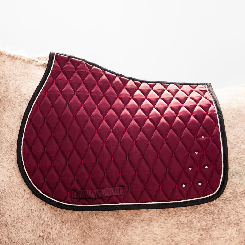 Sottosella equitazione cavallo e pony 500 STRASS bordeaux