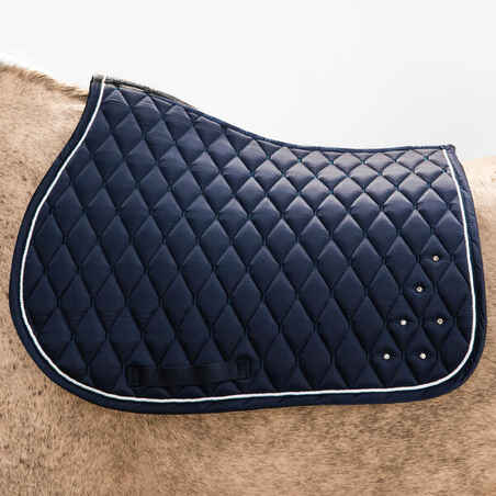 Horse and Pony Riding Rhinestone Saddle Cloth 500 - Navy