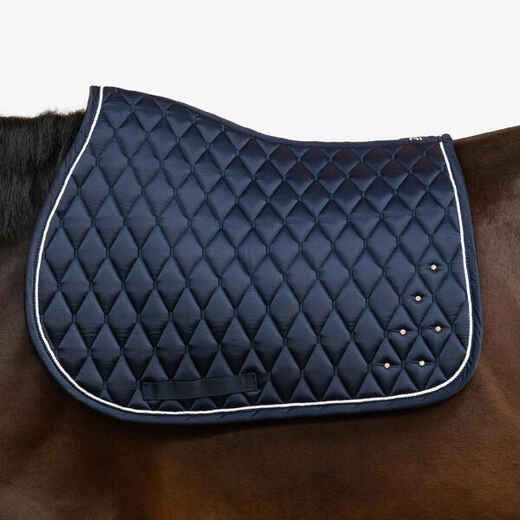 
      Horse and Pony Riding Rhinestone Saddle Cloth 500 - Navy
  