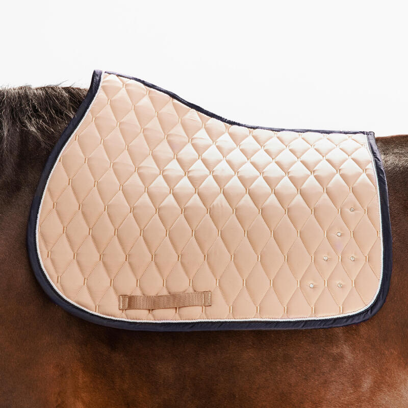 Sottosella equitazione cavallo e pony 500 STRASS beige