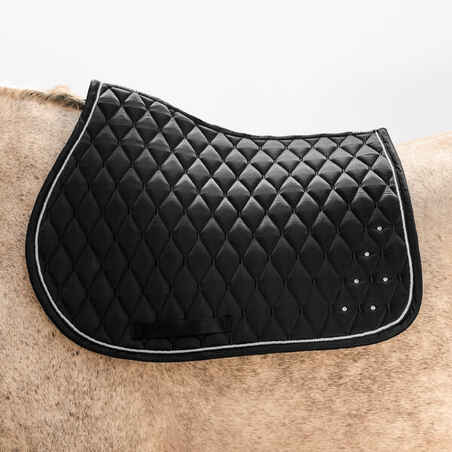 Horse Riding Rhinestone Saddle Cloth for Horse and Pony 500 - Black