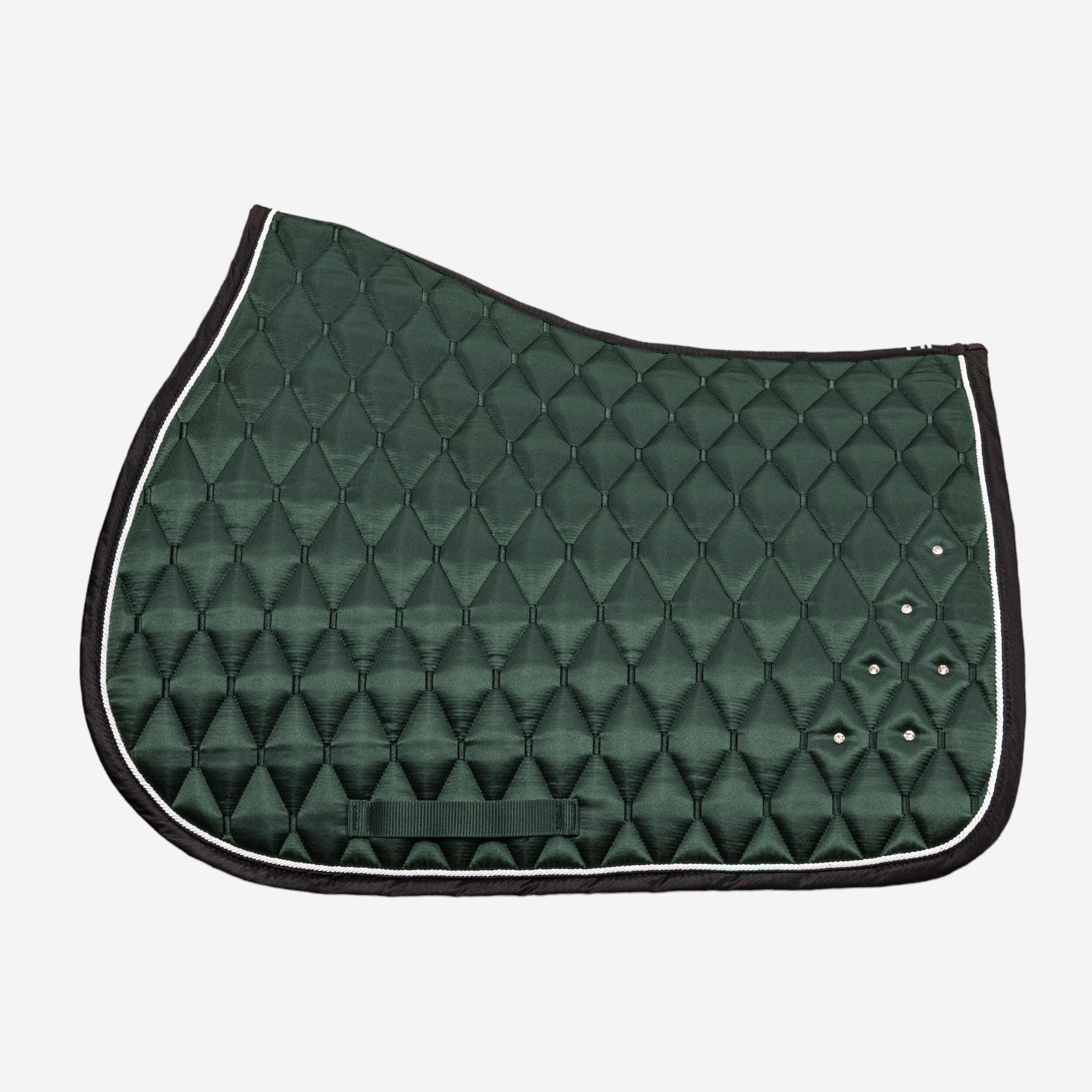 Horse Riding Rhinestone Saddle Cloth for Horse and Pony 500 Green