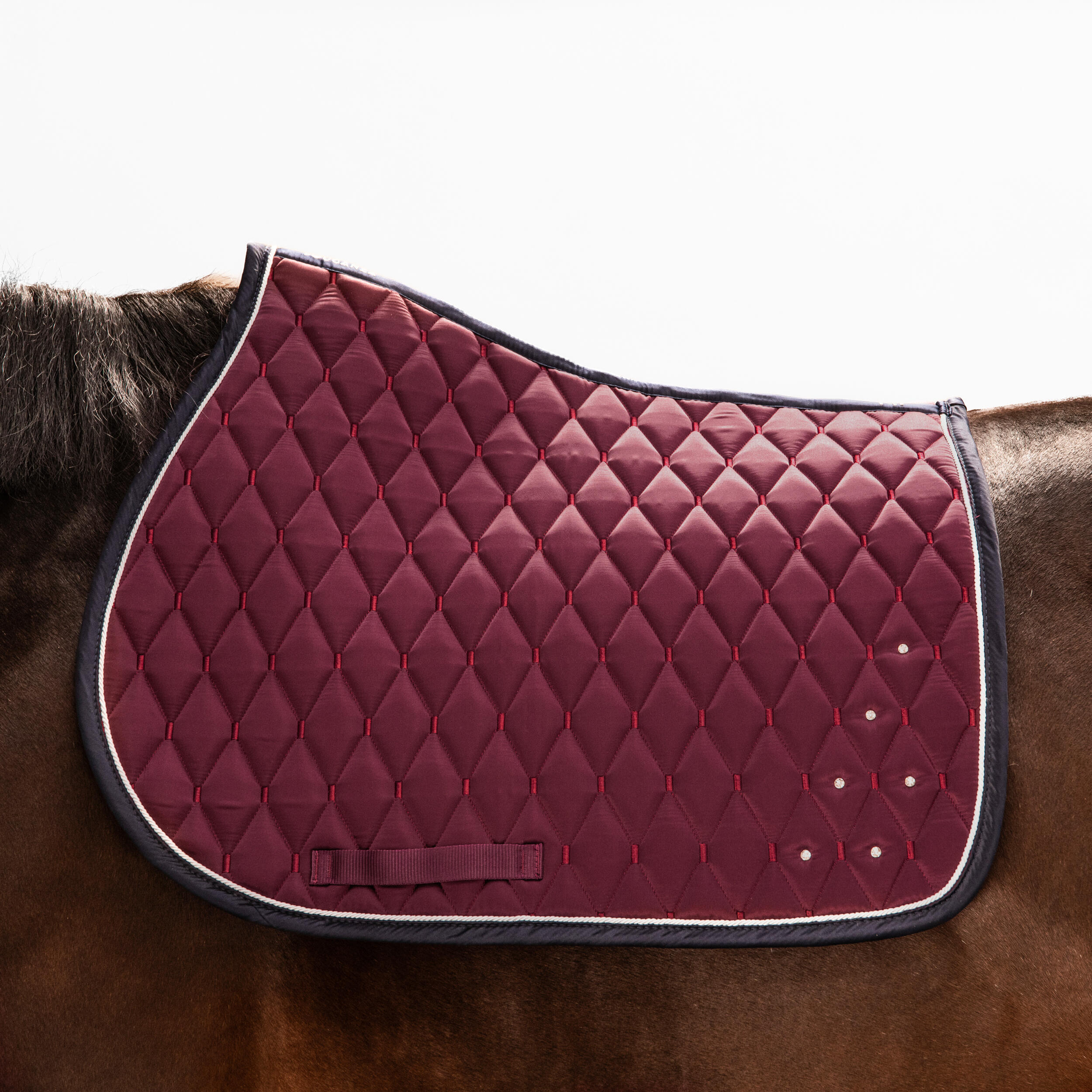 Horse and Pony Rhinestone Saddle Cloth 500 - Burgundy 1/5