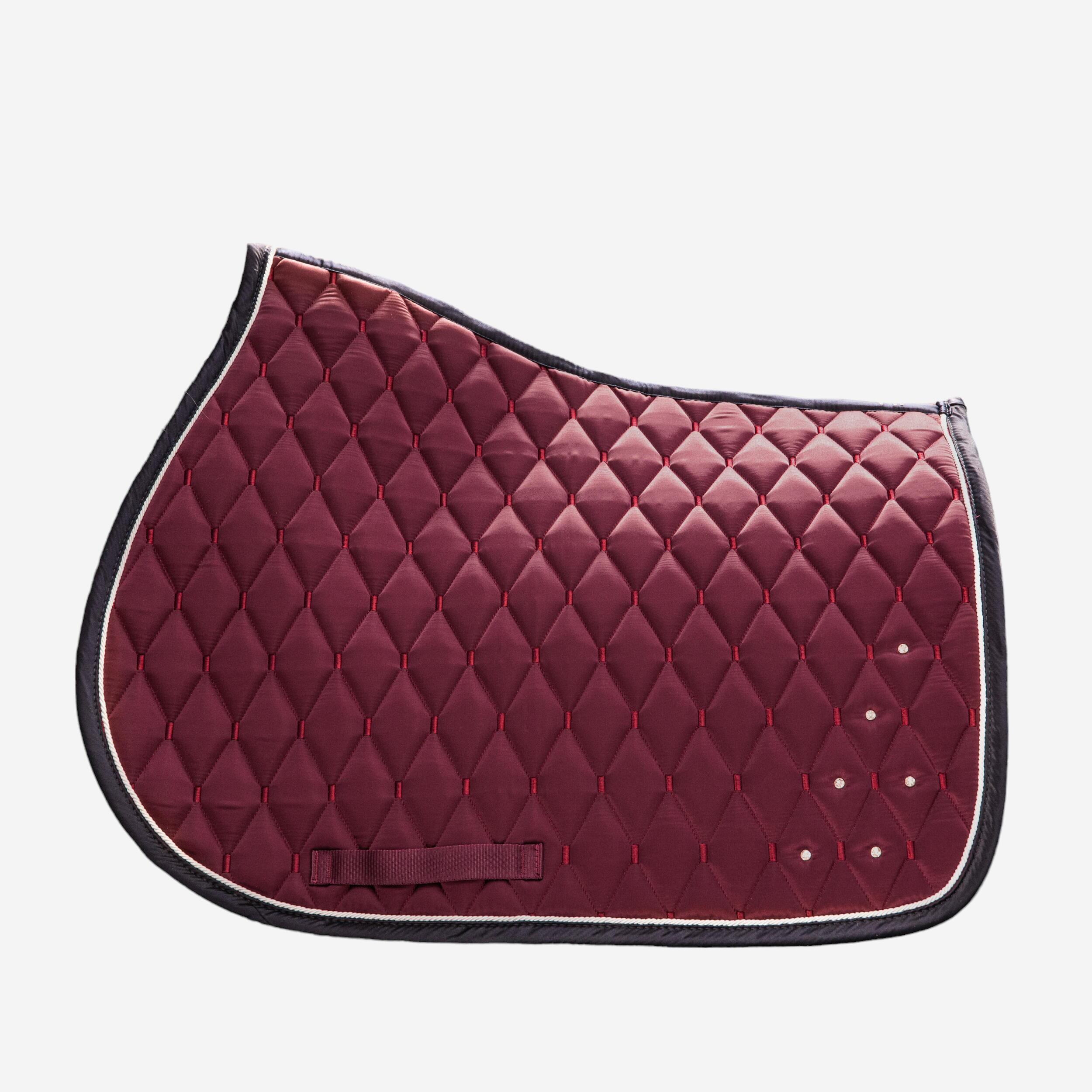 Fouganza - Tapis De Selle Équitation Strass Cheval Et Poney - 500 Bordeaux - Tapis De Selle - Sport Equestre - Bleu-violet - Taille Unique - Decathlon