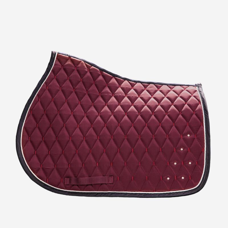 Tapis de selle équitation strass Cheval et Poney - 500 bordeaux