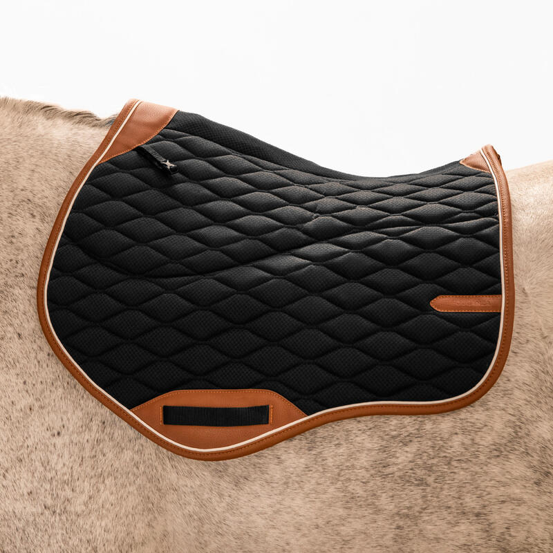 Tapis de selle équitation amortisseur Cheval - 900 noir