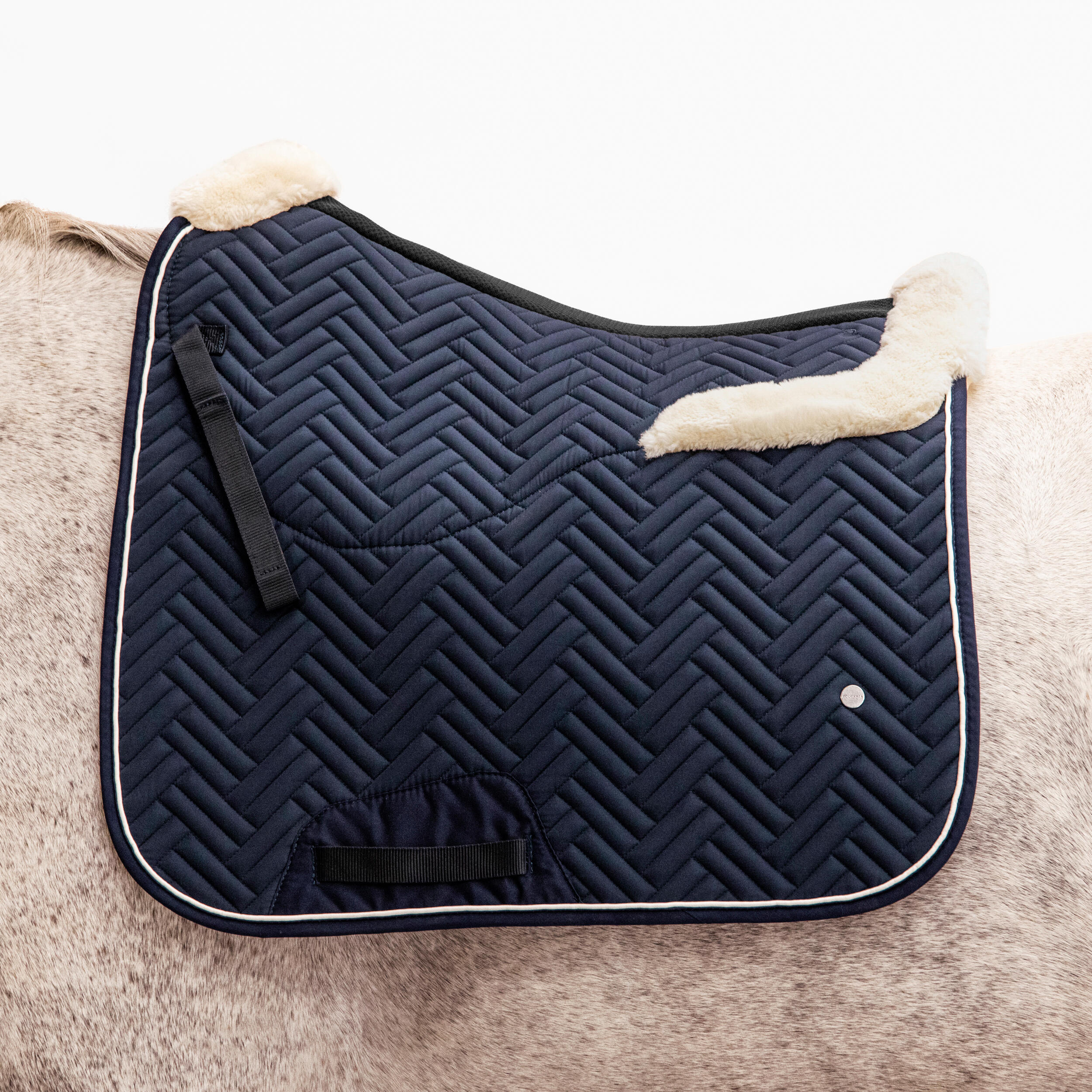 Horse Dressage Padded Saddle Cloth 900 - Navy 7/8