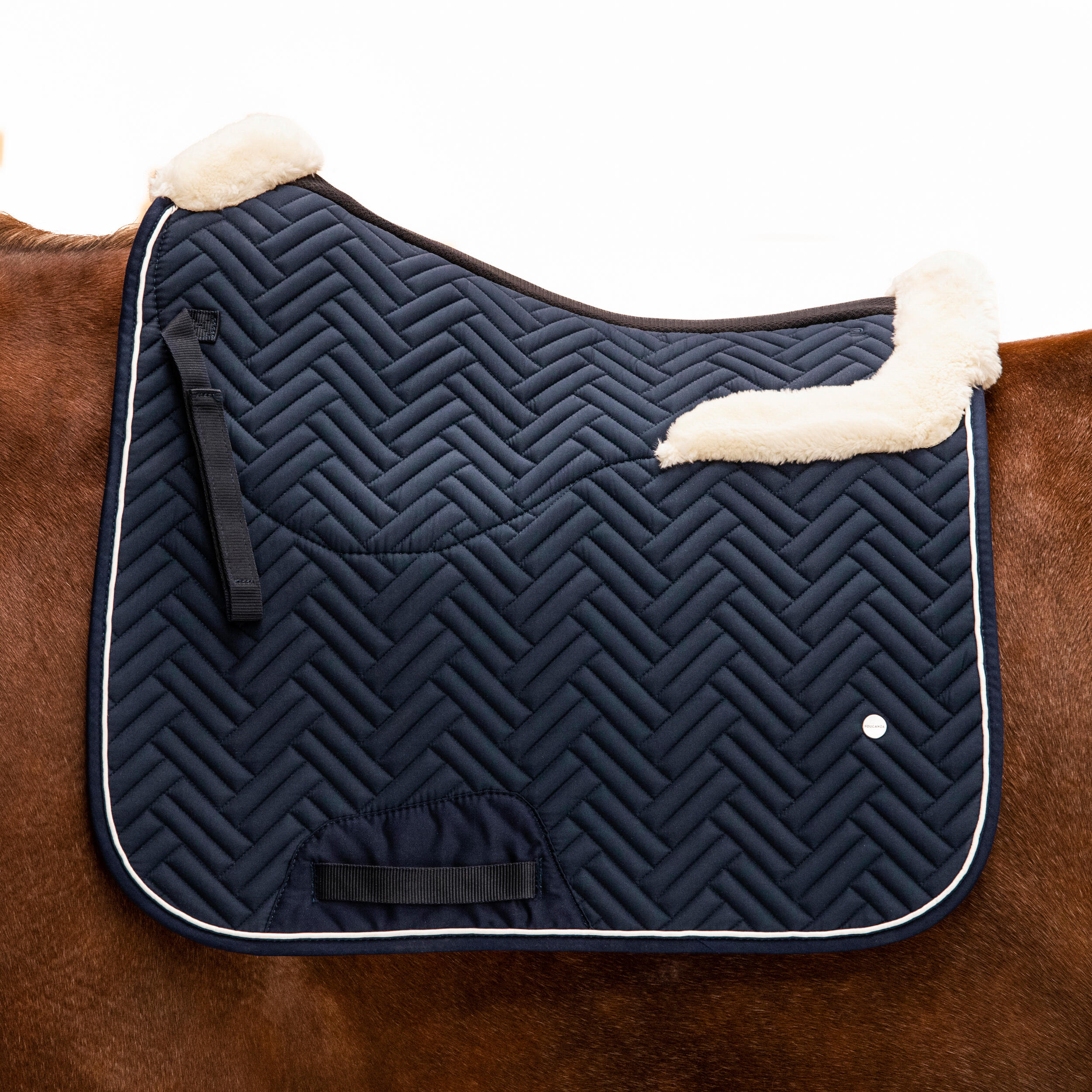 Horse Dressage Padded Saddle Cloth 900 - Navy 1/8