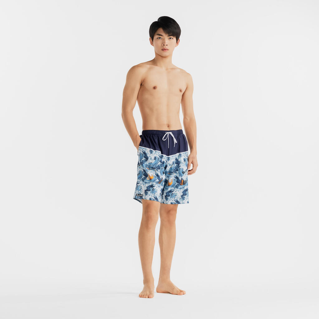 Surfing men boardshort blue wave