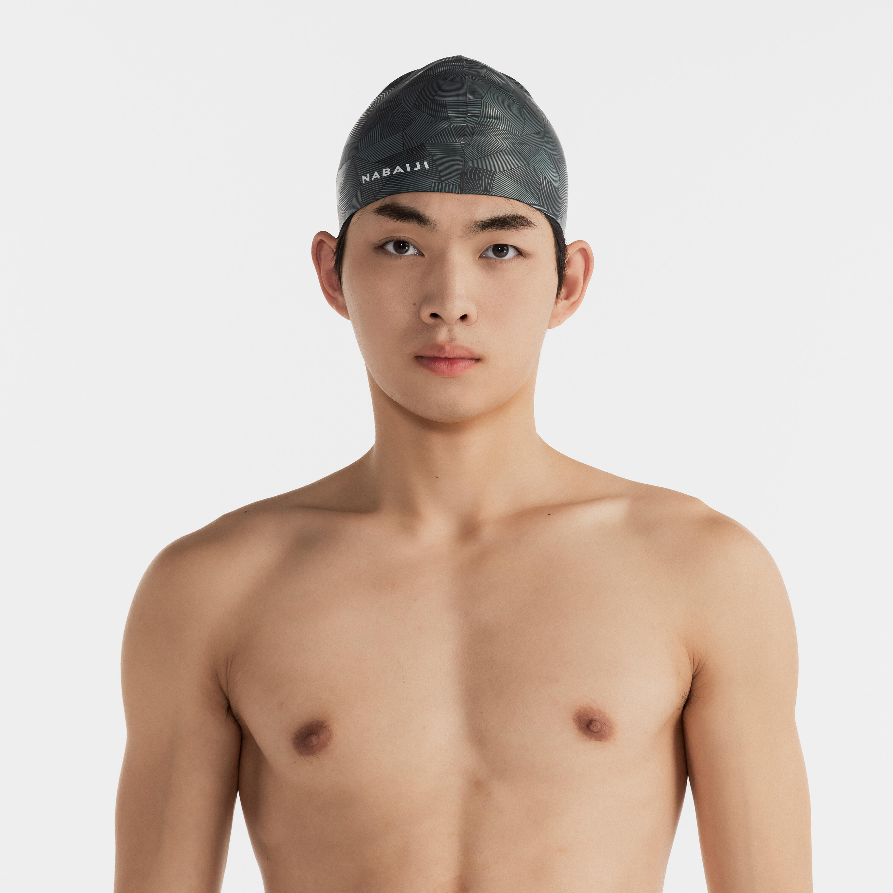 SILICONE swim cap - One size - Geol black green