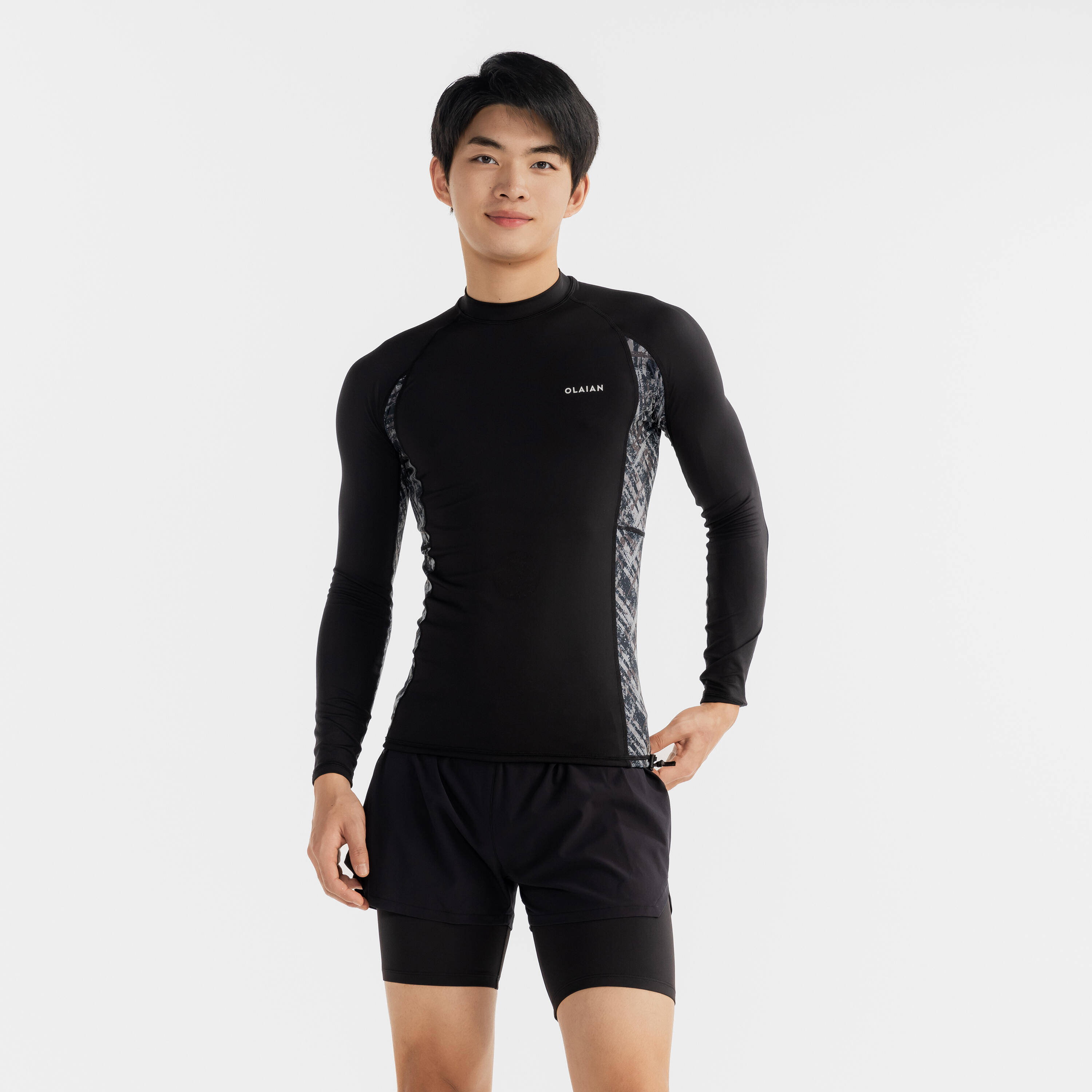 Men's surfing UV protection top BRUSH BLK -  2