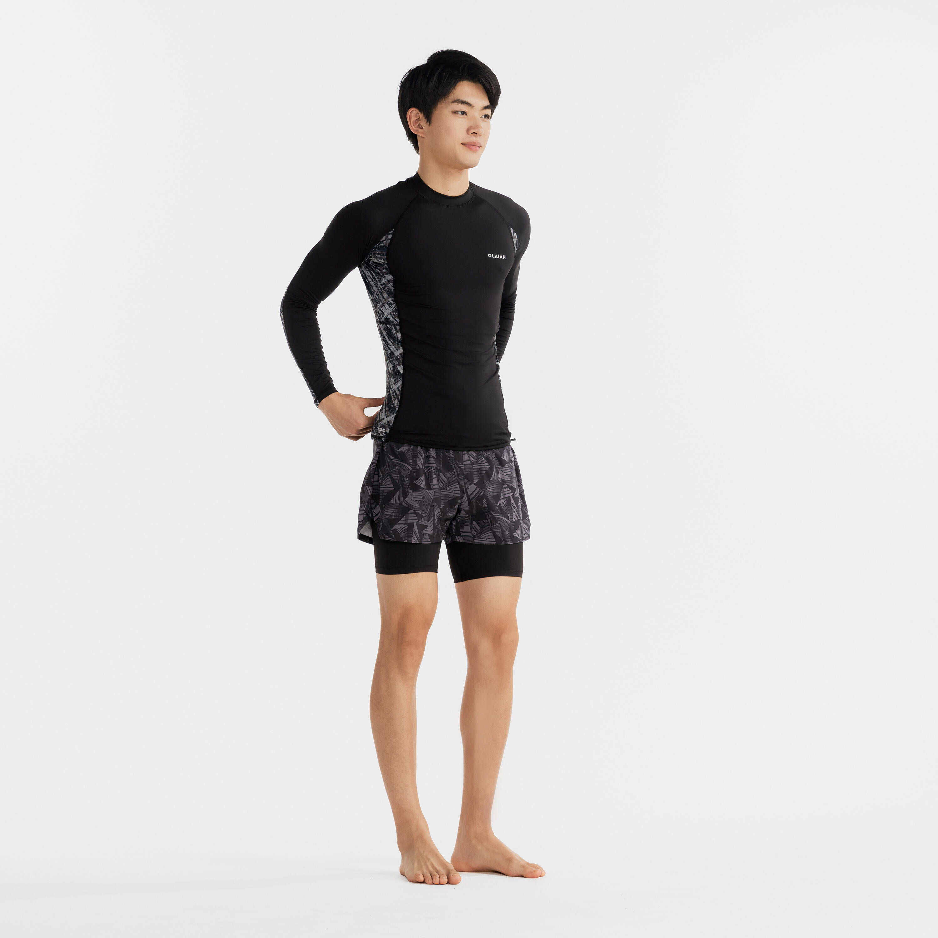 Men's surfing UV protection top BRUSH BLK -  5