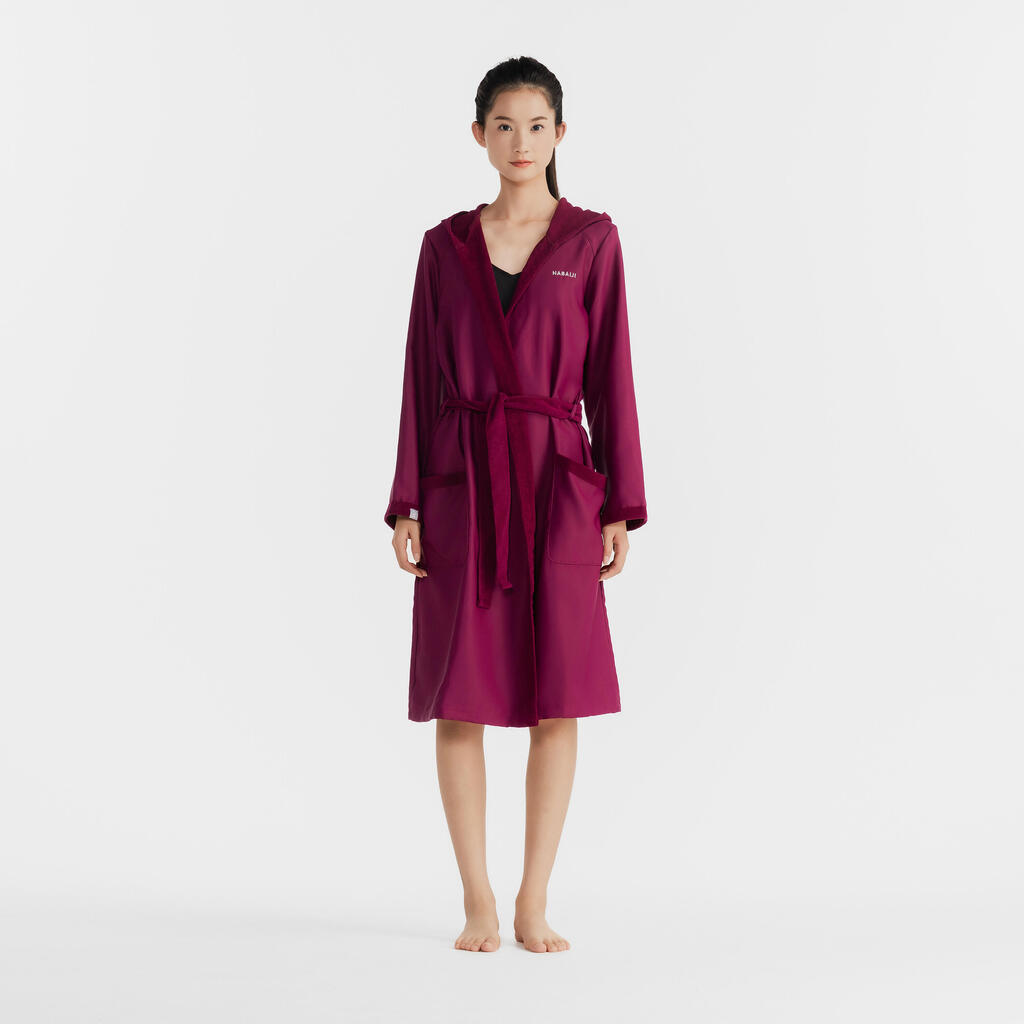 WOMEN'S COMPACT POOL BATHROBE PURPLE