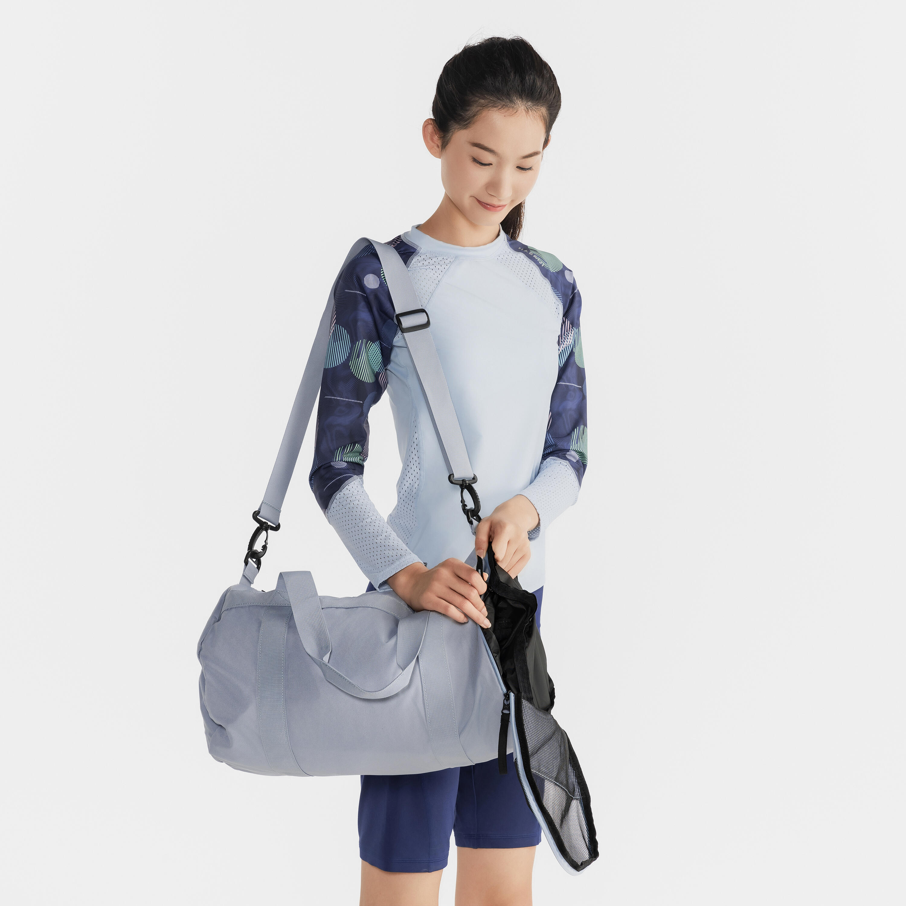 LONG-SLEEVED WATERSPORTS T-SHIRT COSU BUBBLE LIGHT BLUE