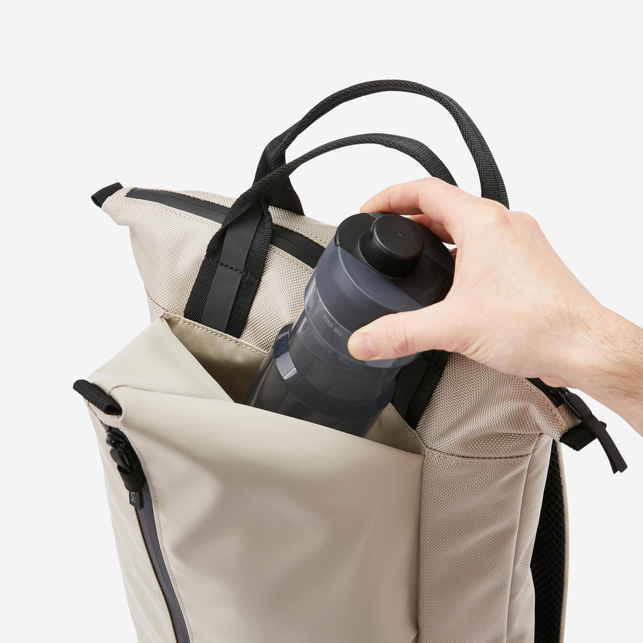 Customizable Water Resistant Backpack 17 L - Lunar Beige -  4