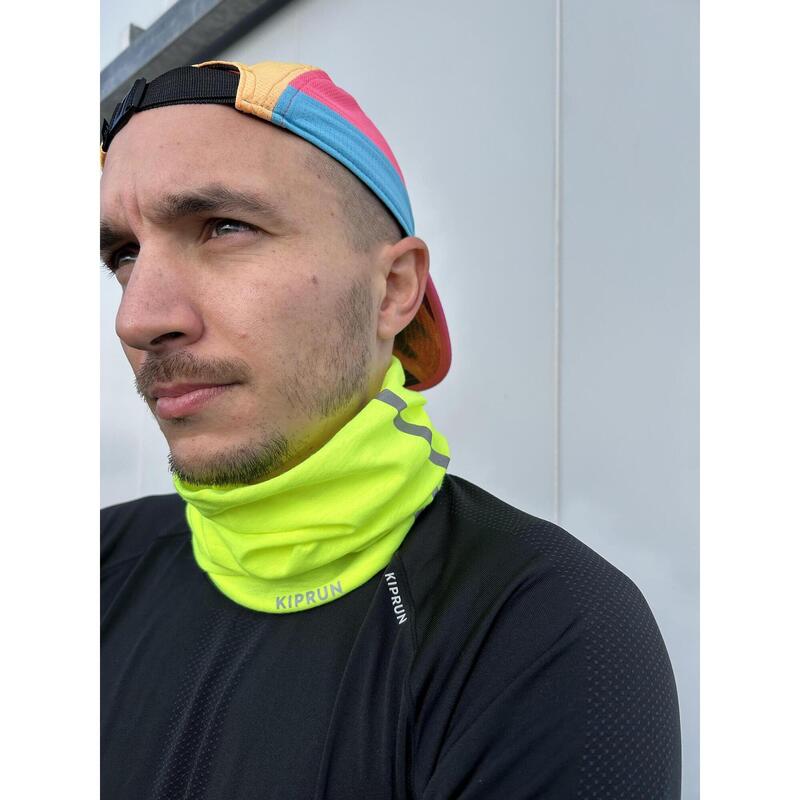 Scaldacollo multiuso running adulto unisex giallo fluo