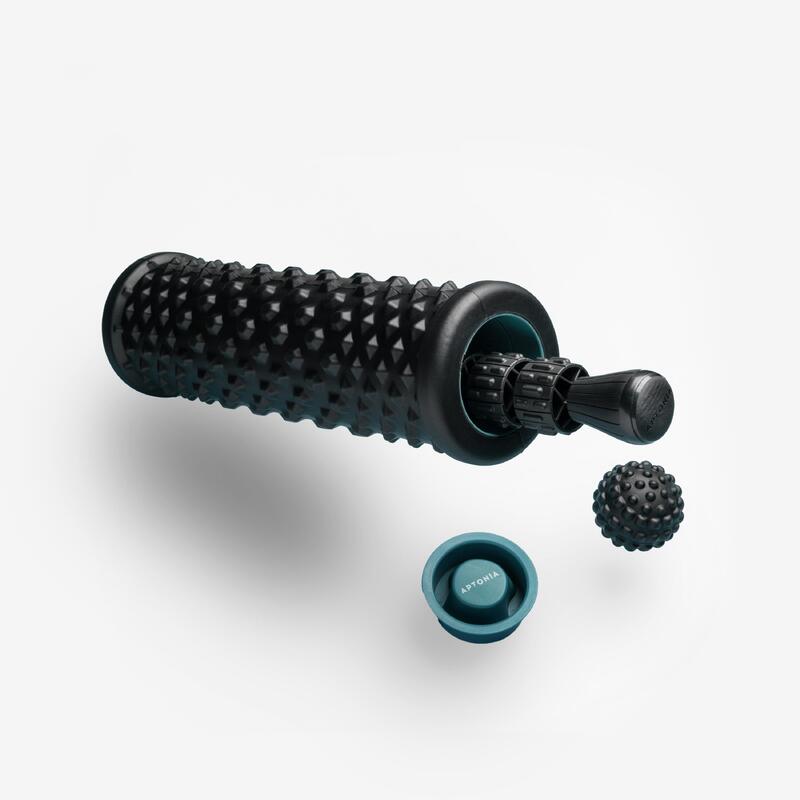 Kit de masaje: foam roller, pelota y bastón de masaje