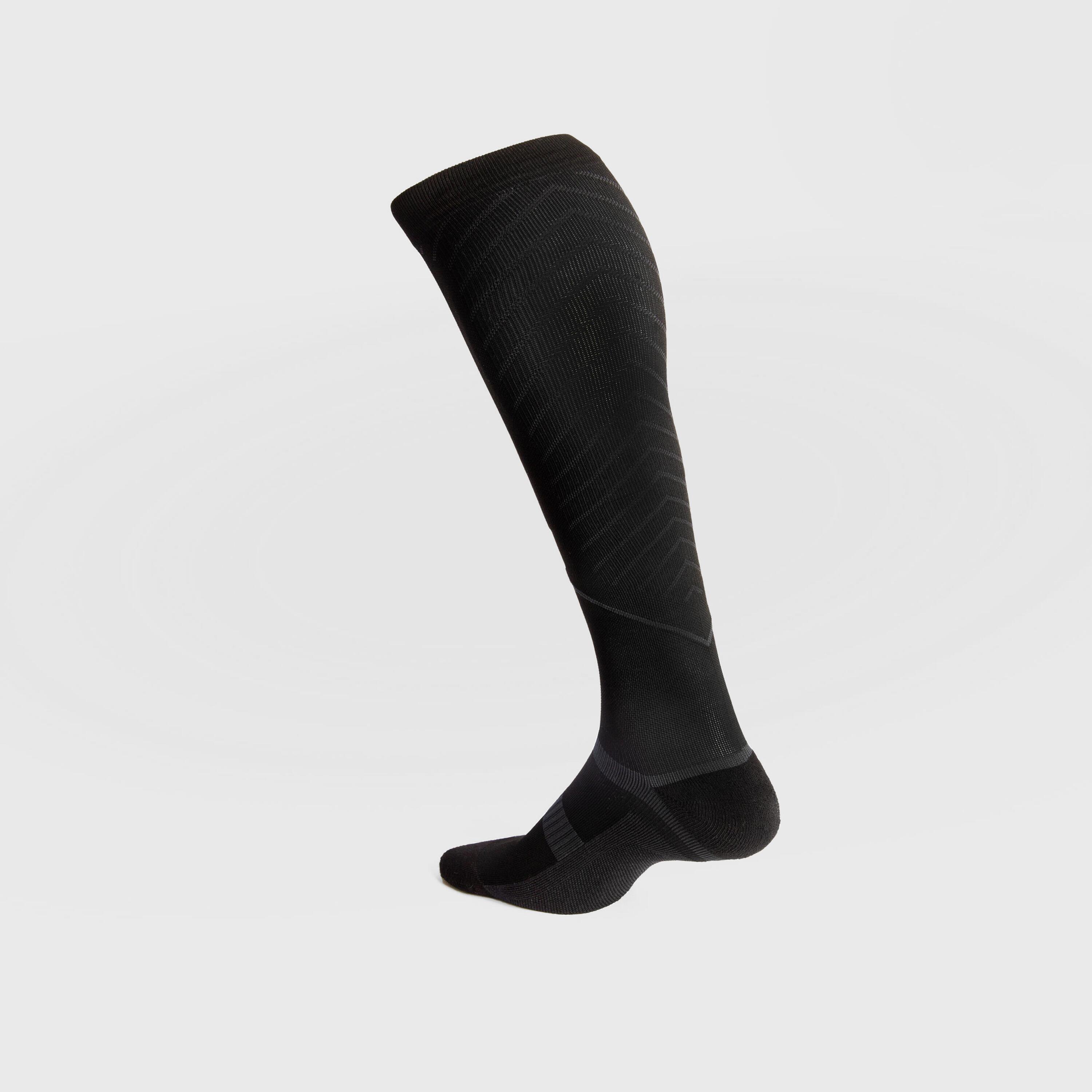 Unisex Compression Socks 500 - Smoked Black