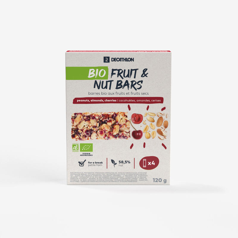 Peanut, Almond and Red Fruit Bars x4 Decathlon