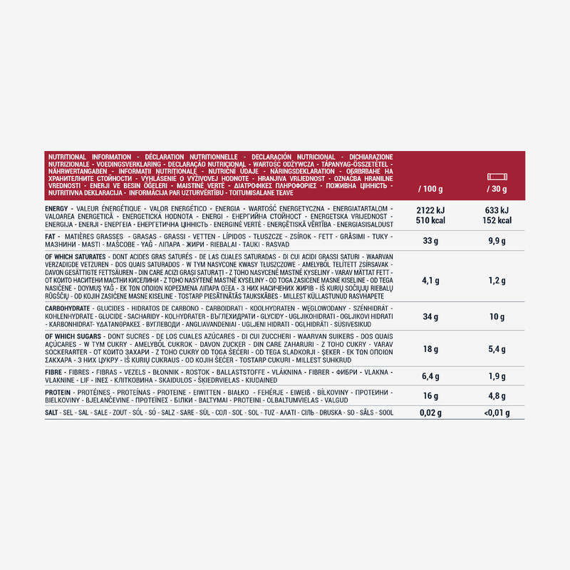 Müzliszelet, bio, mogyoró-mandula-piros gyümölcsös, 15 db