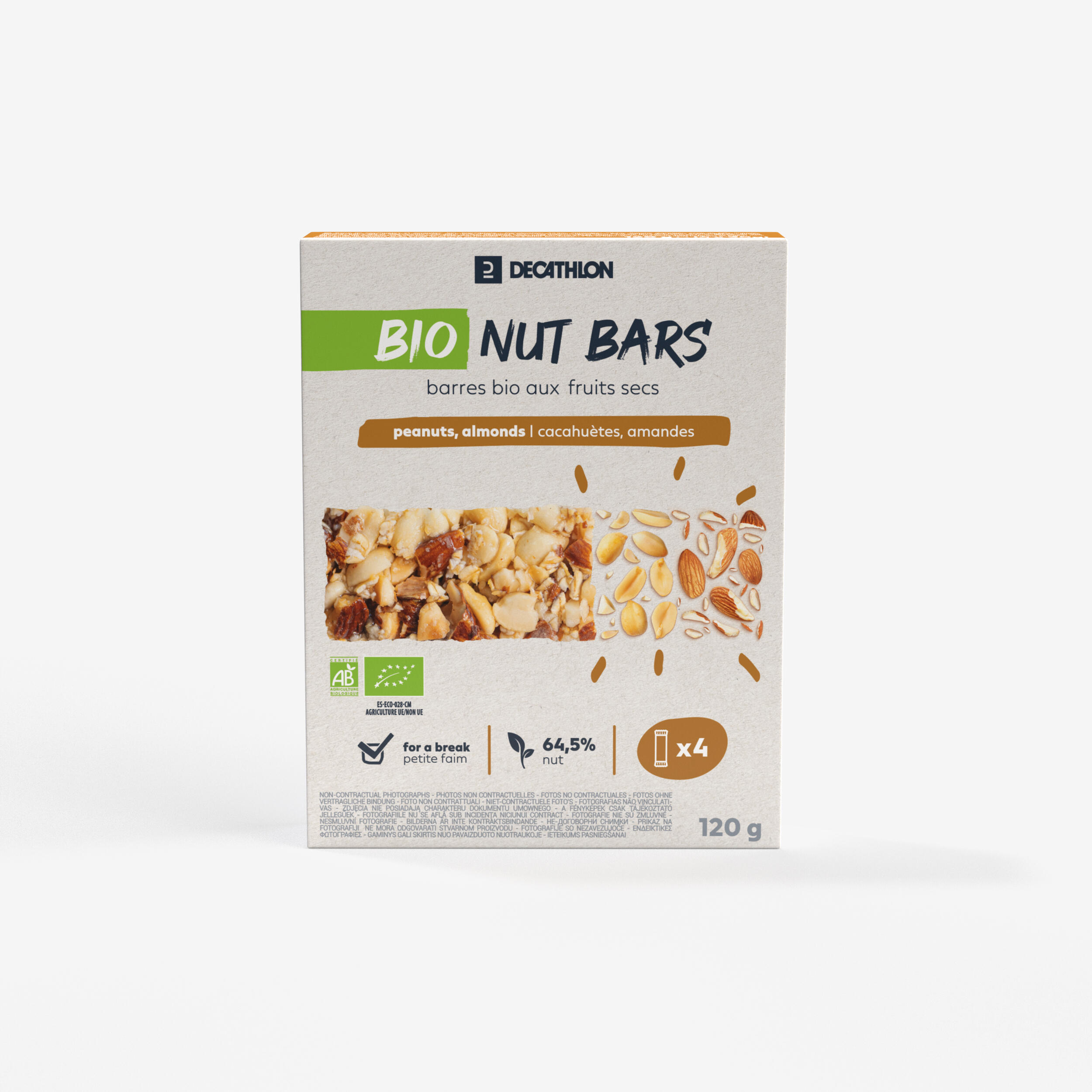Decathlon - Barres Cacahuètes Et Amandes Bio X4 - Barre De Fruits À Coques - Nutrition Et Soin - - Taille Unique - Decathlon