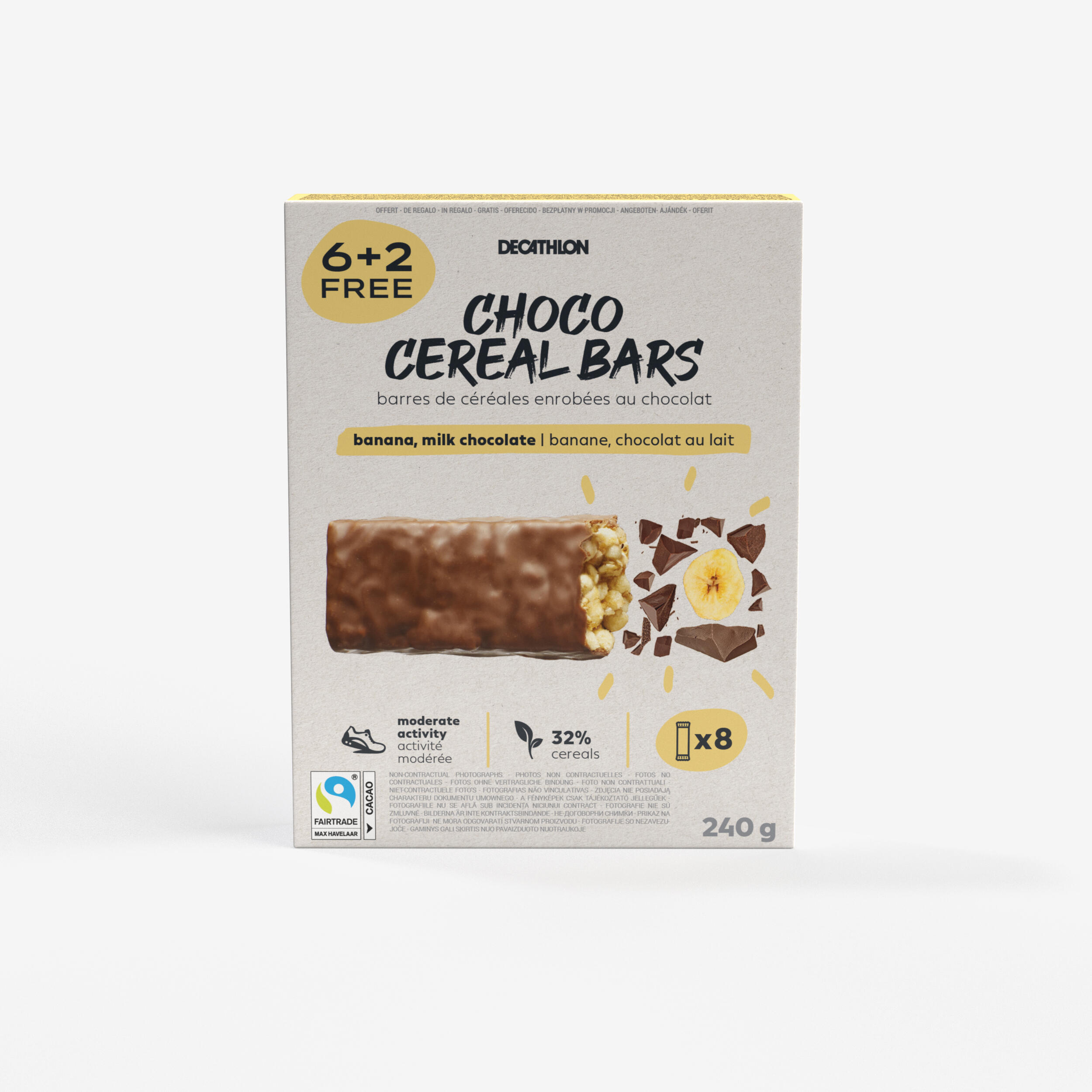 Decathlon - Barre De Cereales Enrobée X6 Chocolat Banane - Barre Chocolatée - Nutrition Et Soin - - Taille Unique - Decathlon