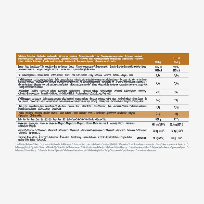 Barra de proteínas de recuperação Chocolate / caramelo