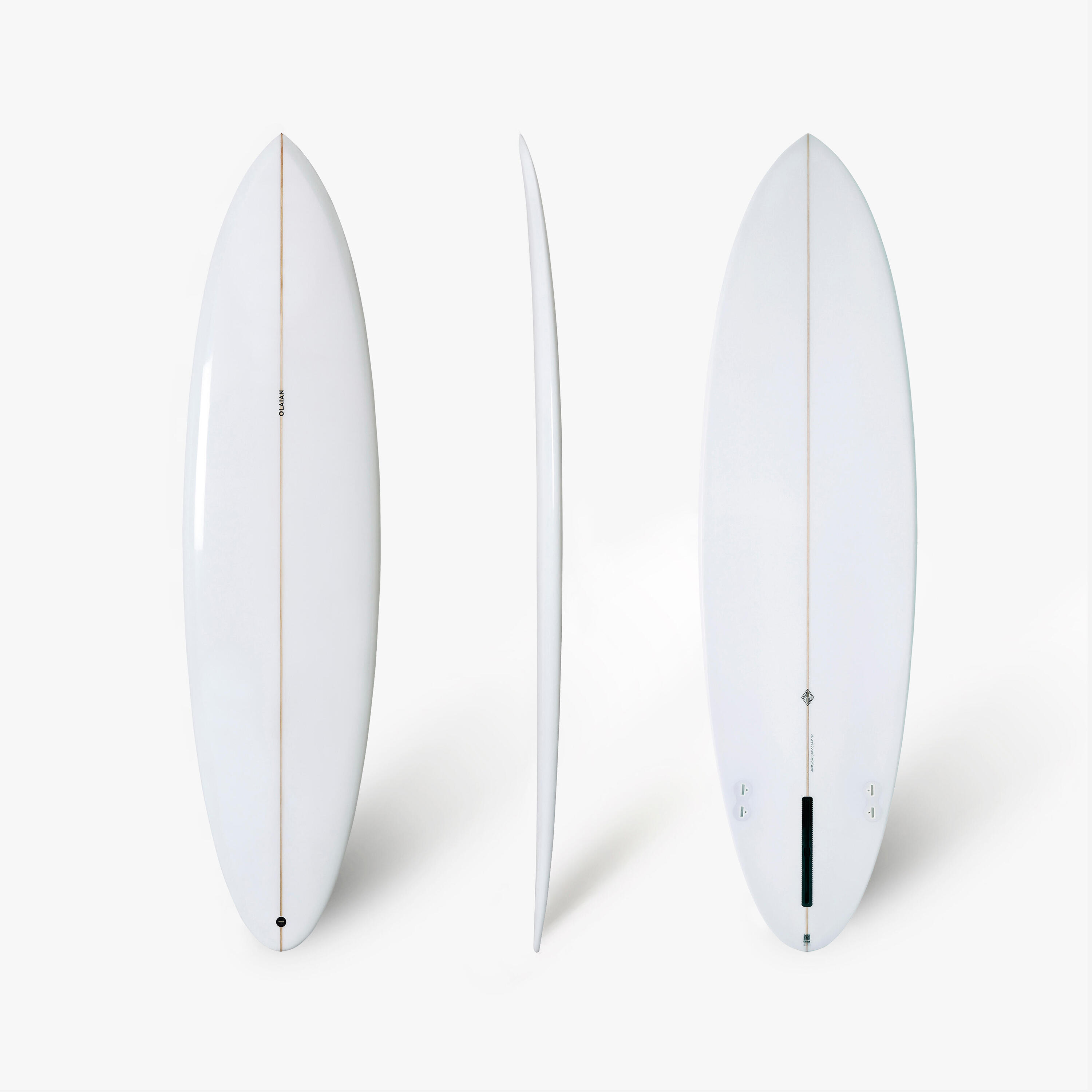 Surfboard 7'4" - 900 mid-length white 1/10