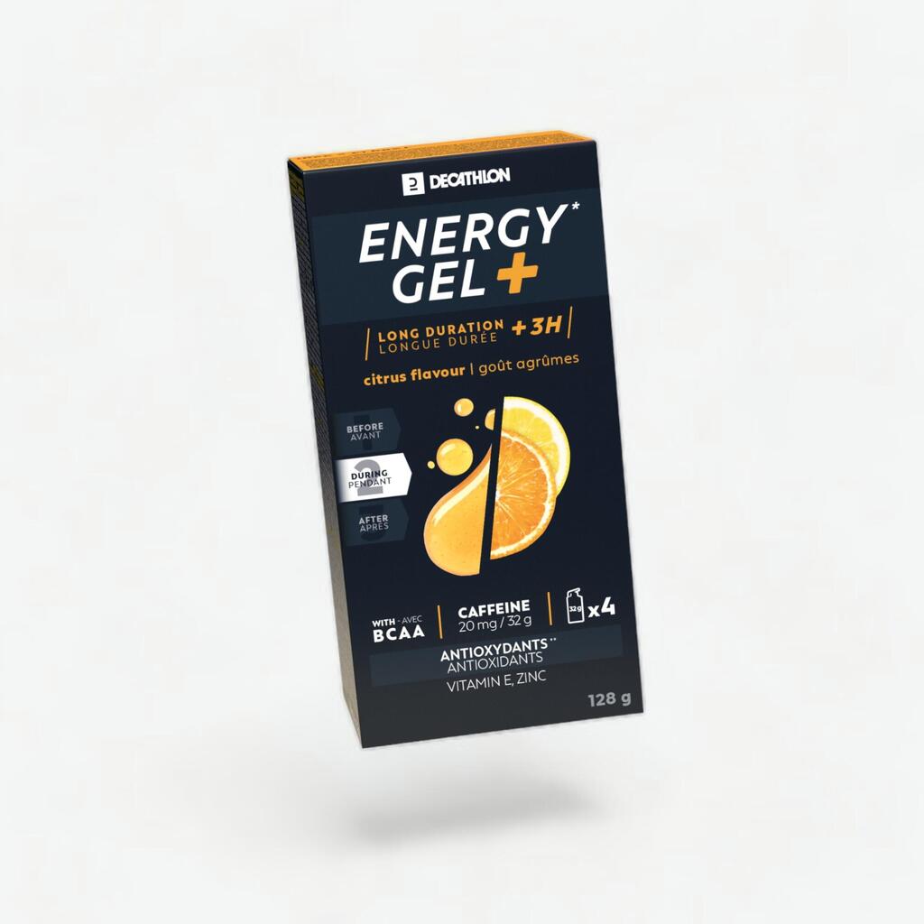 Enerģijas želeja “Energy gel+”, 4x32 g, ar citrusaugļu garšu