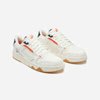 CJ80 Men's Leather Trainers - Cream and navy blue